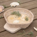 Seashell Basket holding seashells and sand.