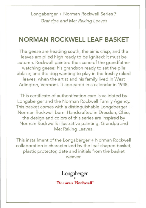 Light Brown Norman Rockwell Leaf Basket Set with Protector