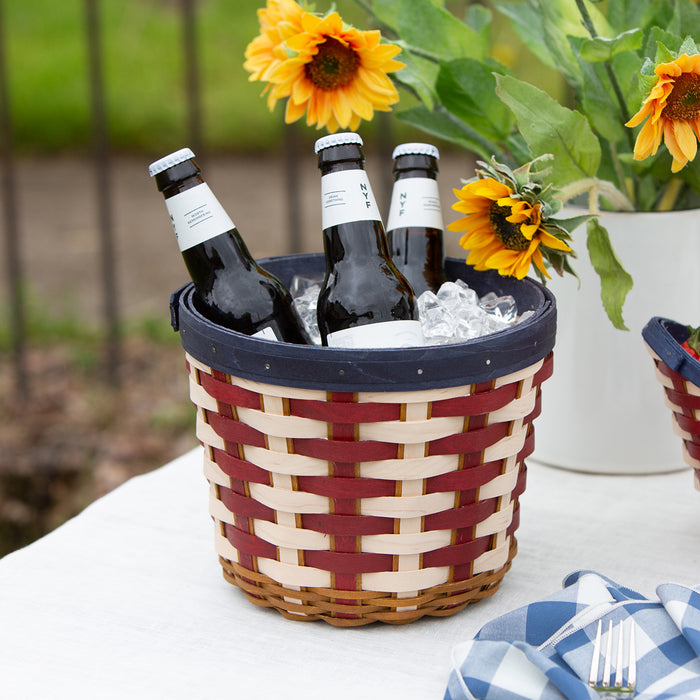 Americana Ice Bucket Basket Set with Protector holding drinks.