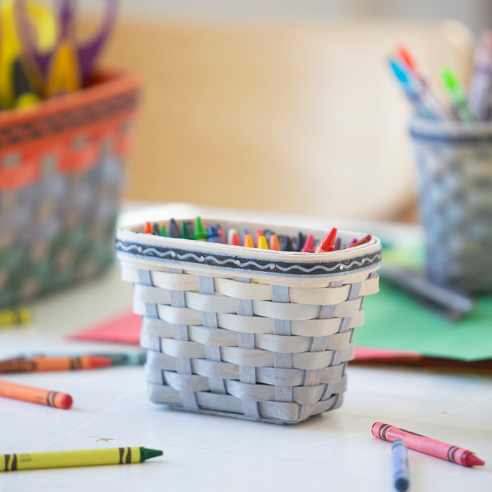Longaberger x Crayola Small Crayon Basket Set - Indigo holding crayons