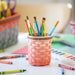 Longaberger x Crayola Marker Holder Basket Set - Scarlet holding paint brushes