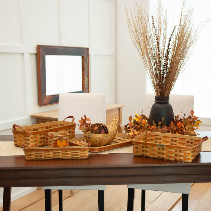 Thanksgiving Miniature Utensil Basket with Protector - Autumn Patchwork