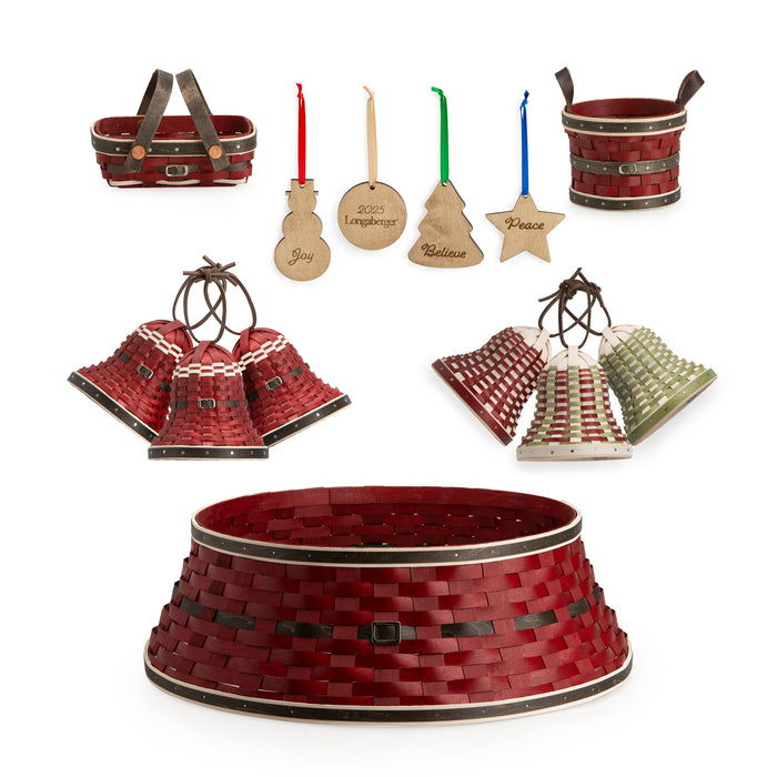 Christmas Large Collar 13-Piece Tree Decor Set - Santa Belly