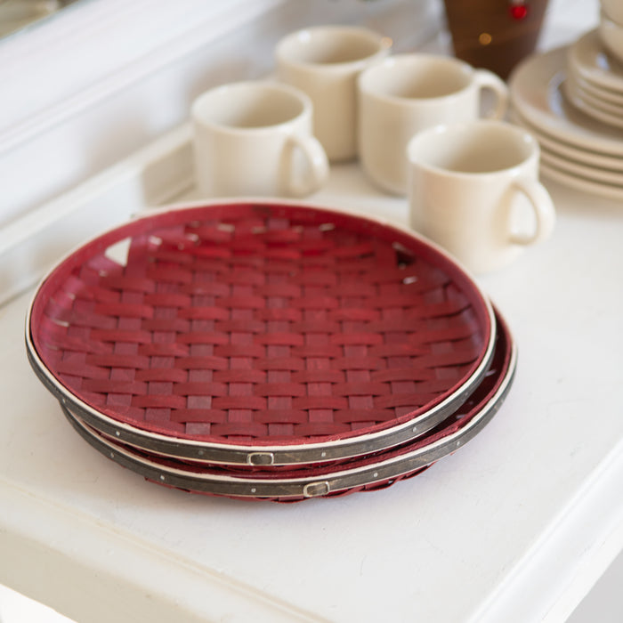 Santa Belly 2-Piece Woven Charger Set