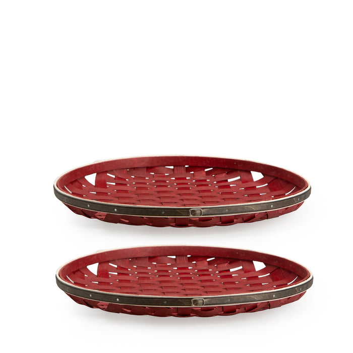 Santa Belly 2-Piece Woven Charger Set