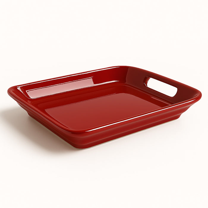 Woven Traditions® Handled Platter - Paprika