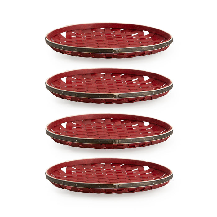 Santa Belly 4-Piece Woven Charger Set