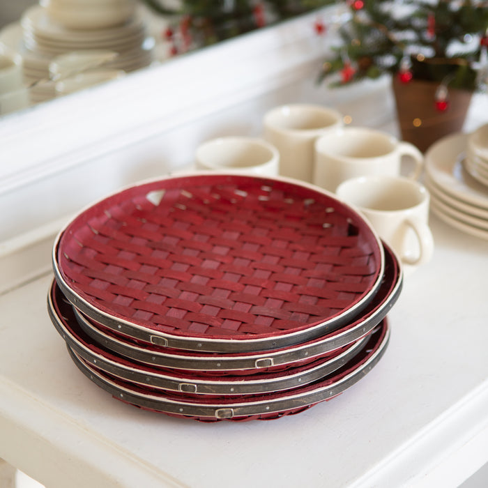 Santa Belly 4-Piece Woven Charger Set