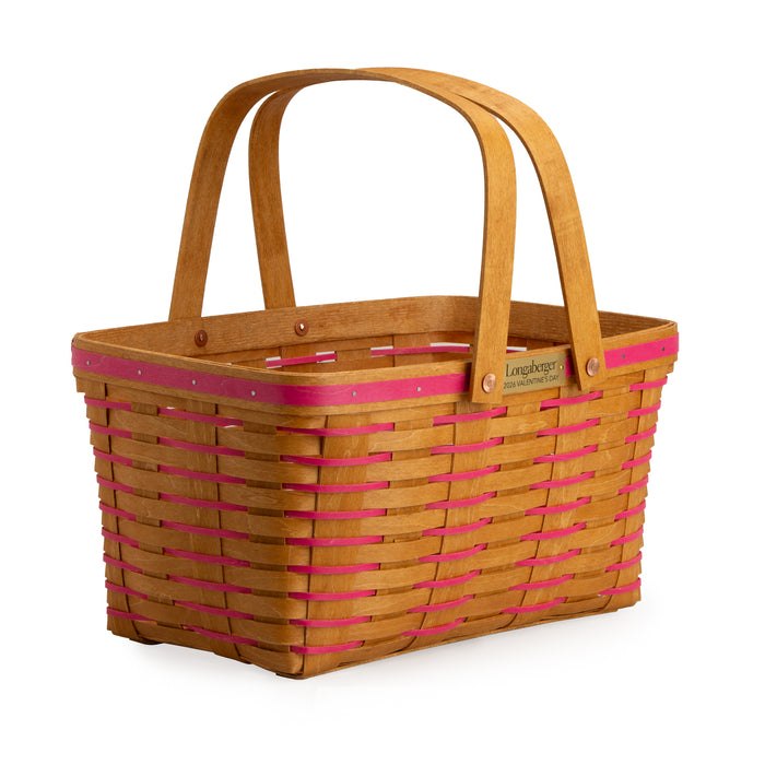 Collector's Valentine's Day Medium Heartland Basket with Protector - Pink