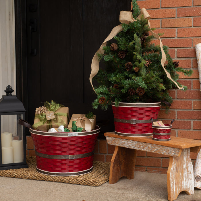 Collector's 5-Piece Santa Belly Bushel Basket Set