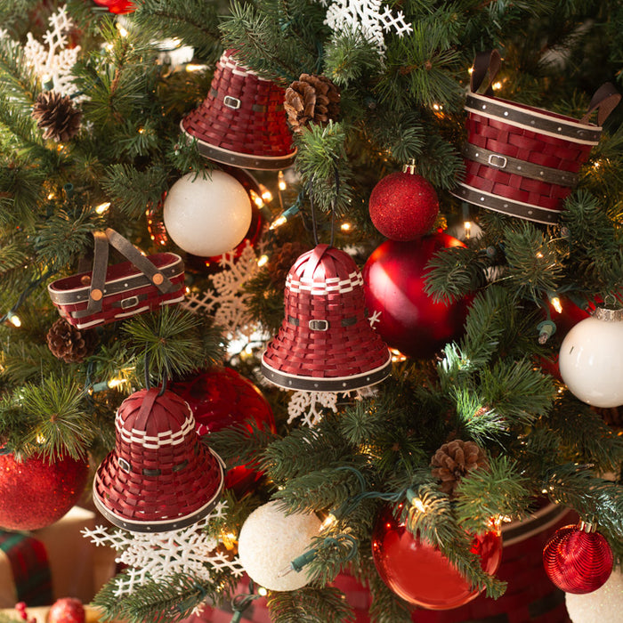 Christmas Woven Miniature Bell Trio - Santa Belly