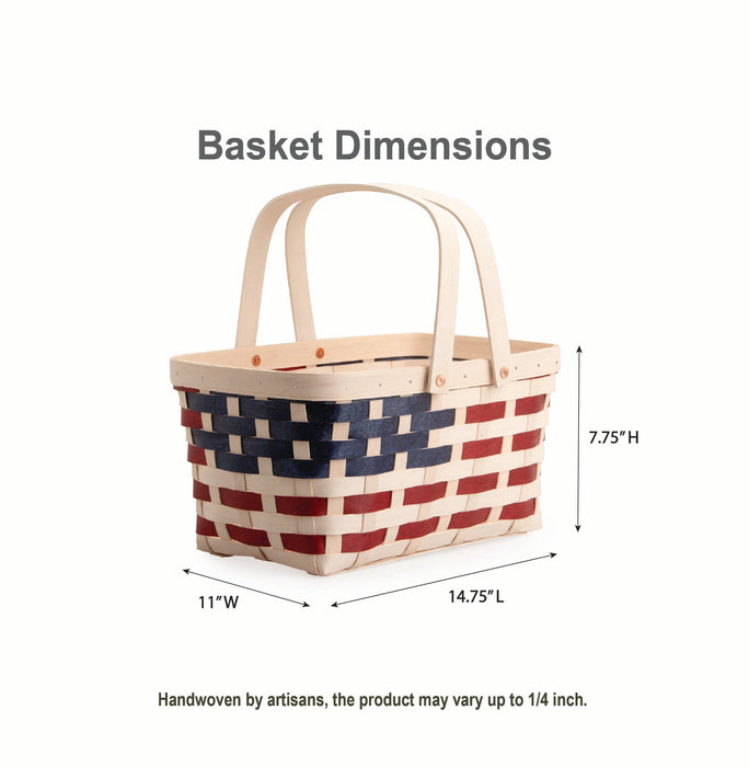 Americana 3-Piece Market Basket Set-Basket Set-Woven Maple Basket-Longaberger