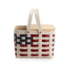Americana Homestead Picnic Basket with Lid and Protectors - White-Basket Set-Woven Maple Basket-Longaberger