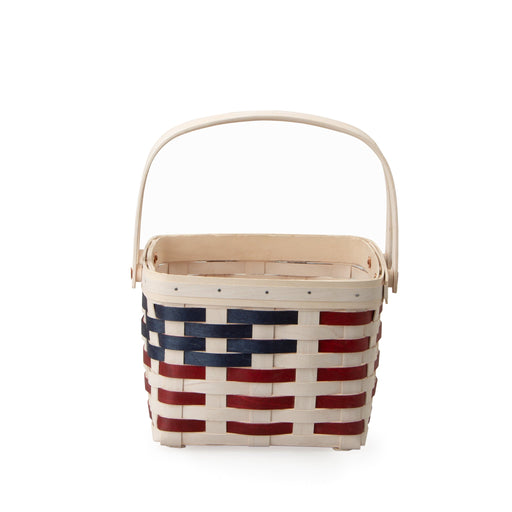 Americana Provision Basket with Protector - White-Basket Set-Woven Maple Basket-Longaberger
