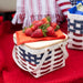 Americana Provision Picnic Basket with Lid and Protectors - White-Basket Set-Woven Maple Basket-Longaberger