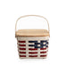 Americana Provision Picnic Basket with Lid and Protectors - White-Basket Set-Woven Maple Basket-Longaberger