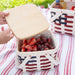 Americana Provision Picnic Basket with Lid and Protectors - White-Basket Set-Woven Maple Basket-Longaberger