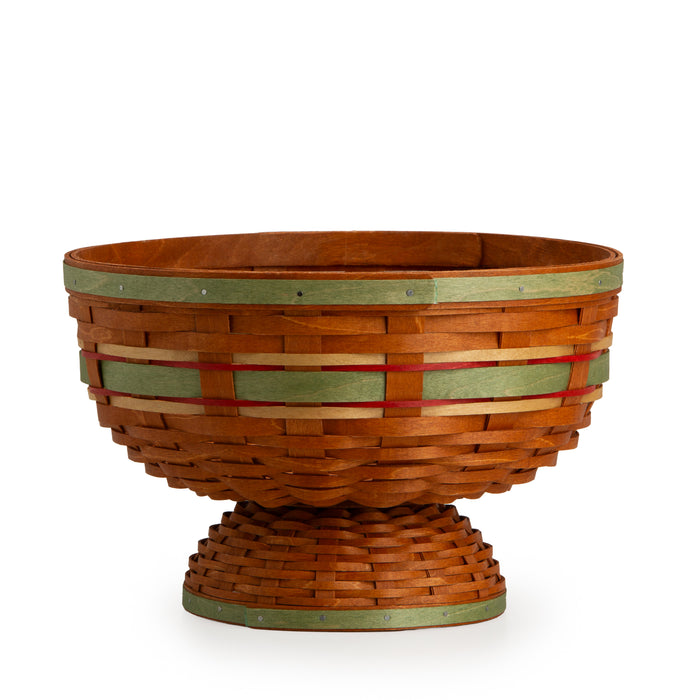 Apple Picking Medium Footed Fruit Bowl Basket with Protector - Green