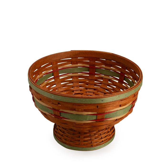 Apple Picking Medium Footed Fruit Bowl Basket with Protector - Green