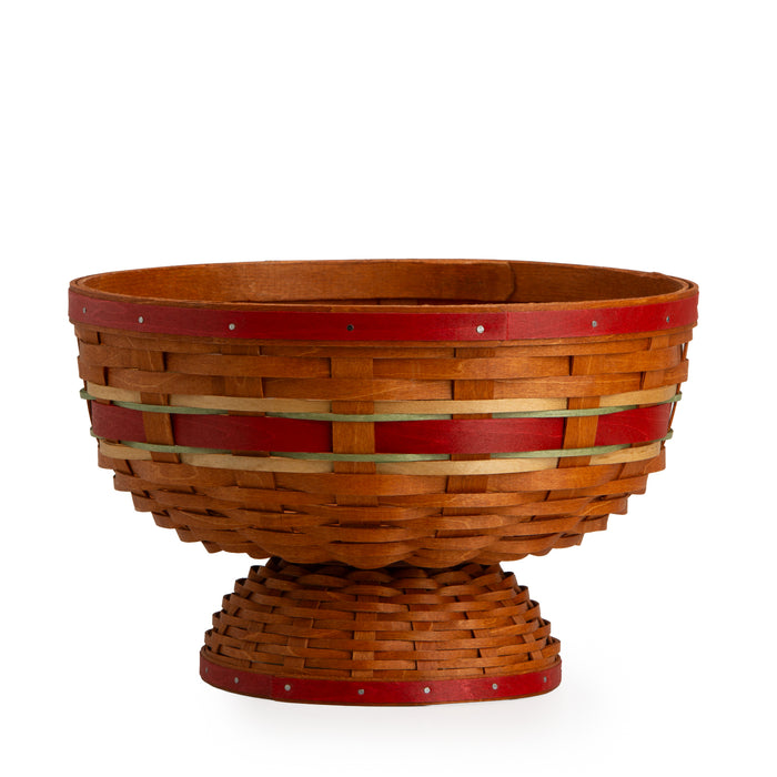 Apple Picking Medium Footed Fruit Bowl Basket with Protector - Red