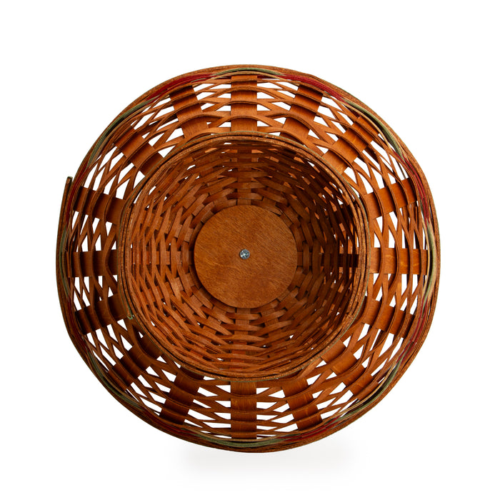 Apple Picking Medium Footed Fruit Bowl Basket with Protector - Red