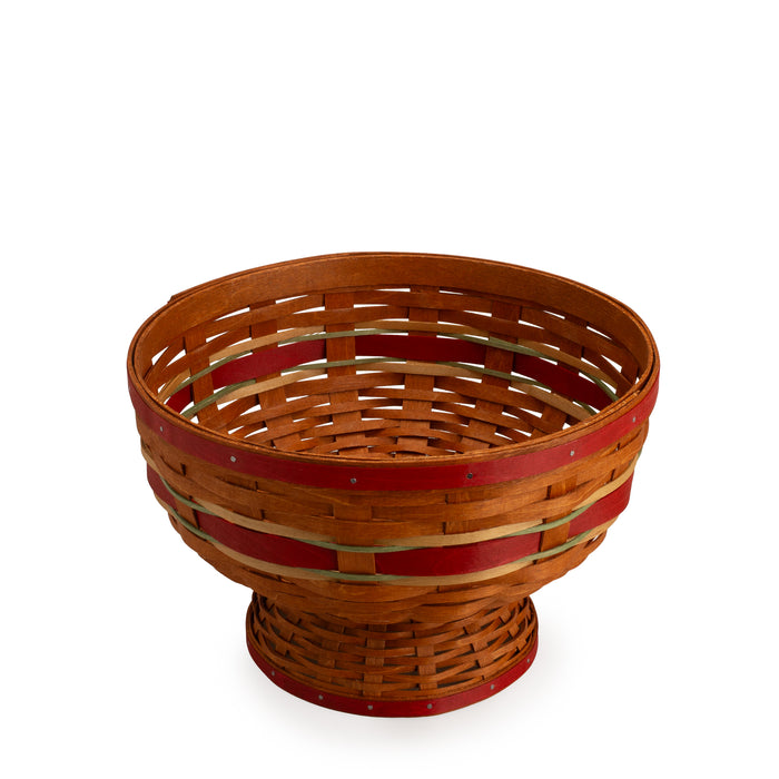 Apple Picking Medium Footed Fruit Bowl Basket with Protector - Red