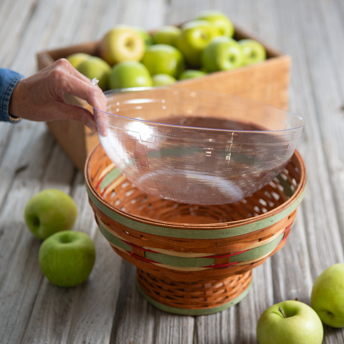 Apple Picking Medium Footed Fruit Bowl Basket with Protector - Green