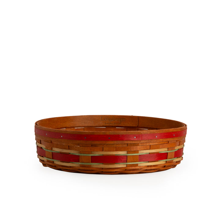 Apple Picking Medium Pie Basket with Lid and Protector - Red
