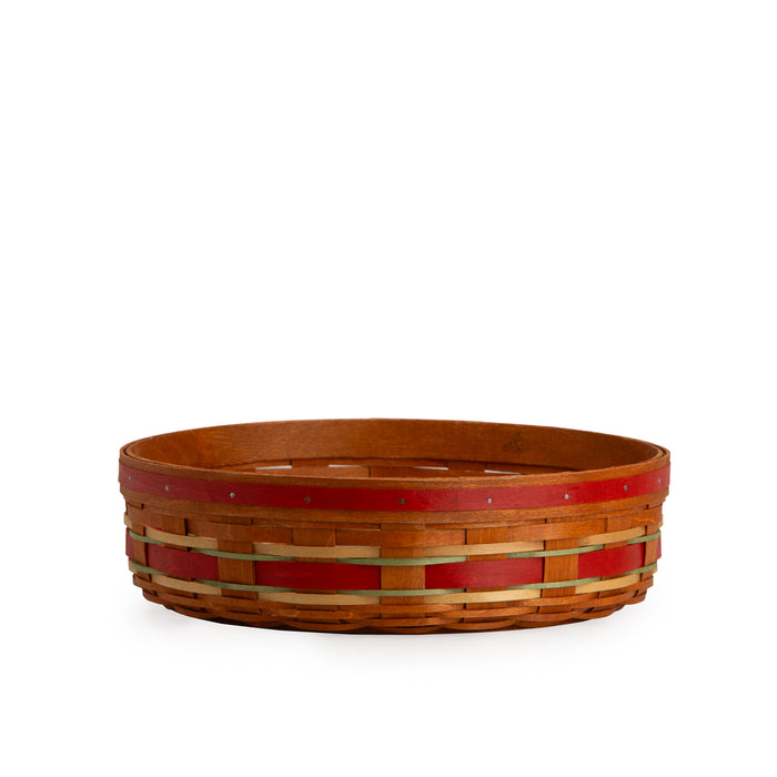 Apple Picking Medium Pie Basket with Lid and Protector - Red