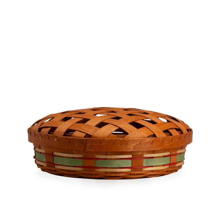 Apple Picking Medium Pie Basket with Lid and Protector - Green