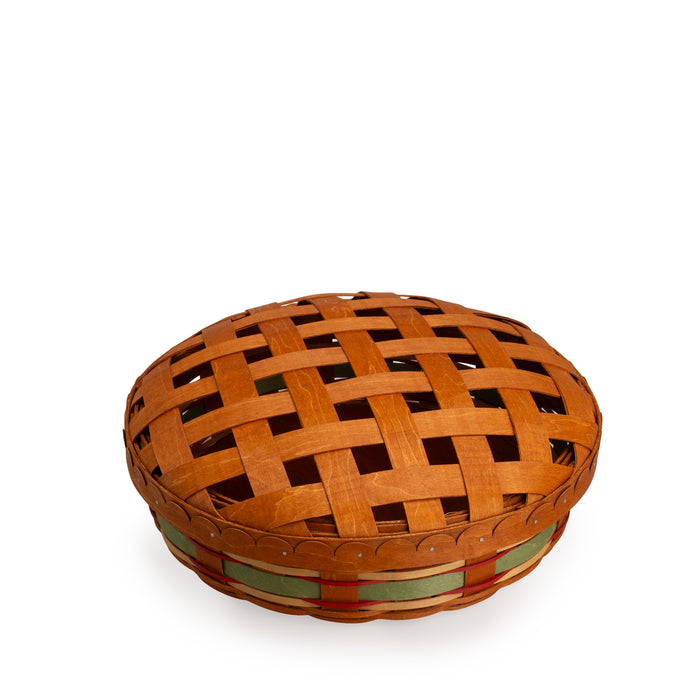 Apple Picking Medium Pie Basket with Lid and Protector - Green
