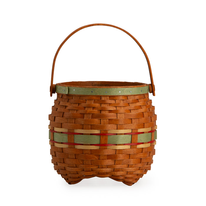 Apple Picking Small Round Basket with Protector - Green
