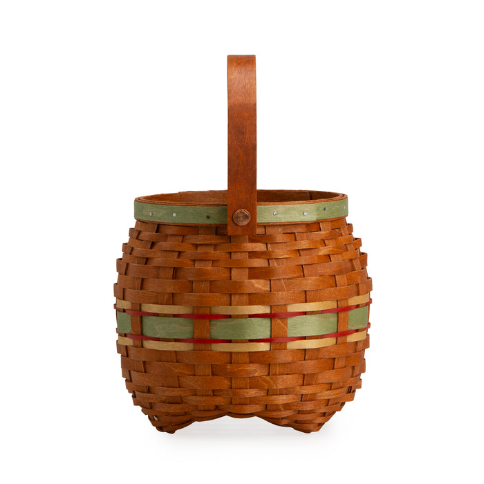 Apple Picking Small Round Basket with Protector - Green