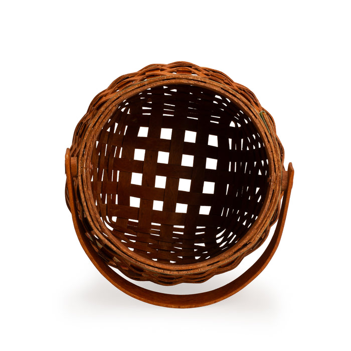 Apple Picking Small Round Basket with Protector - Red