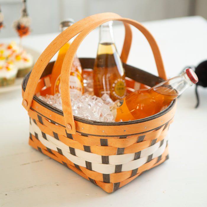 Halloween Basket Set with Protector - Orange, Black and White