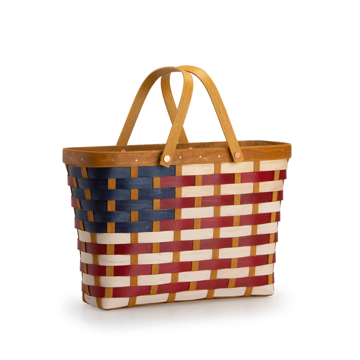 Americana Career Tote Basket Set with Protector - American Flag