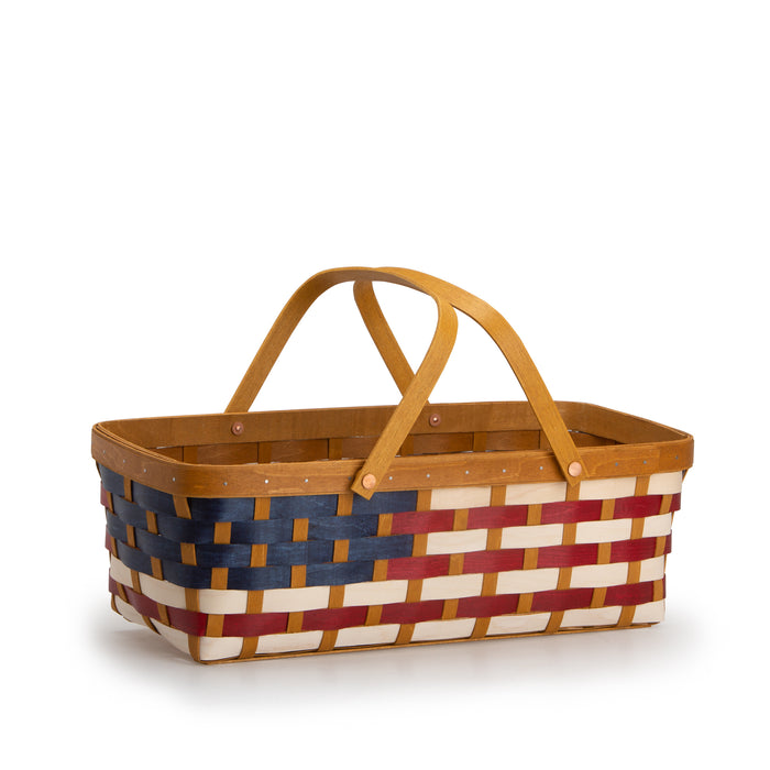 Americana Long Market Basket Set with Protector - American Flag