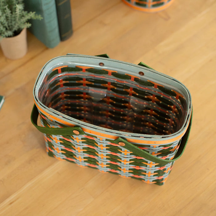 Wine Caddy Set with Protector - Green Plaid