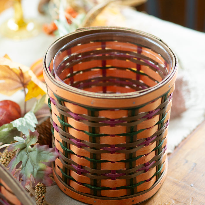 Utensil Basket Set with Protector - Orange Plaid