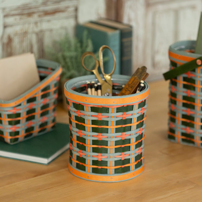 Utensil Basket Set with Protector - Green Plaid