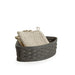 Corner Caddy Basket Set with Protector - Pewter holding pot holders.