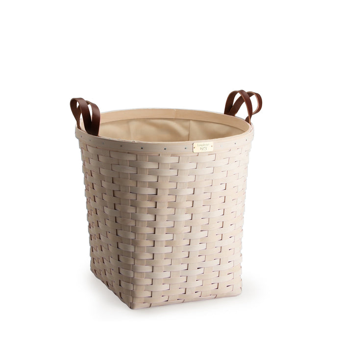 1973 Tall Laundry Basket with Attached Lining - 1973 White