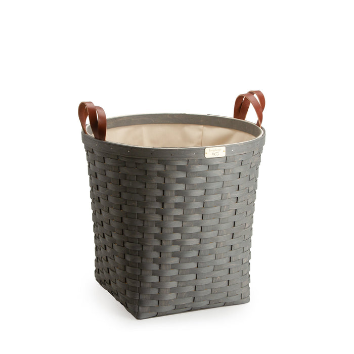 1973 Tall Laundry Basket with Attached Lining - Pewter