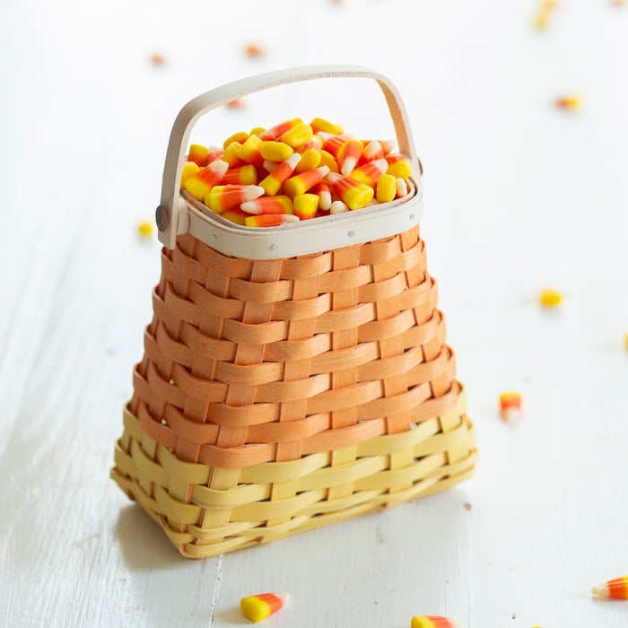 Candy Corn Standing Basket Set with Protector - Yellow, Orange and White