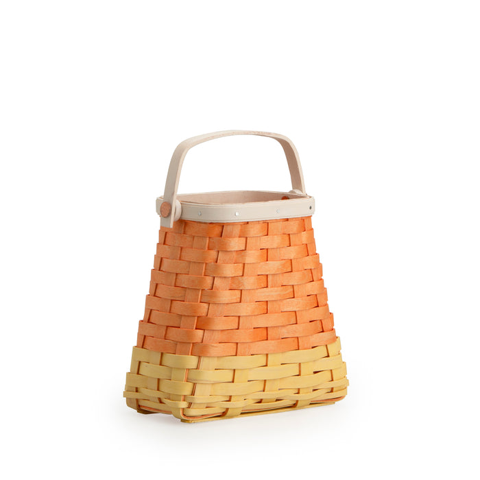 Candy Corn Standing Basket Set with Protector - Yellow, Orange and White