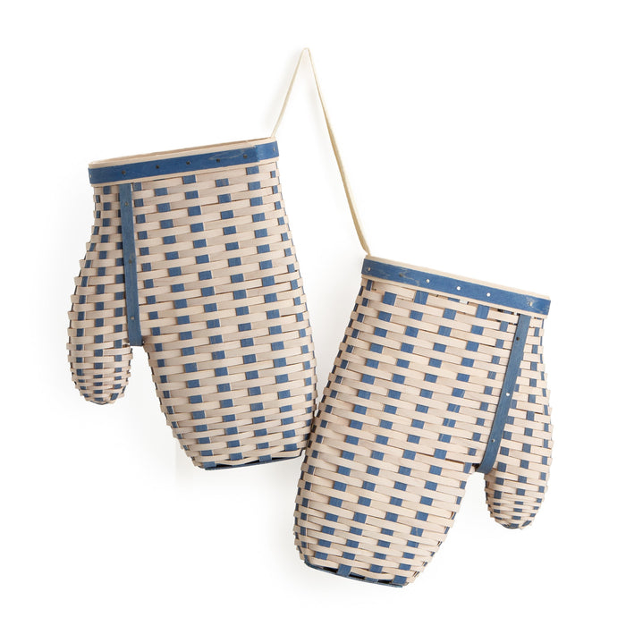 Blue & White Pair of Mittens Basket