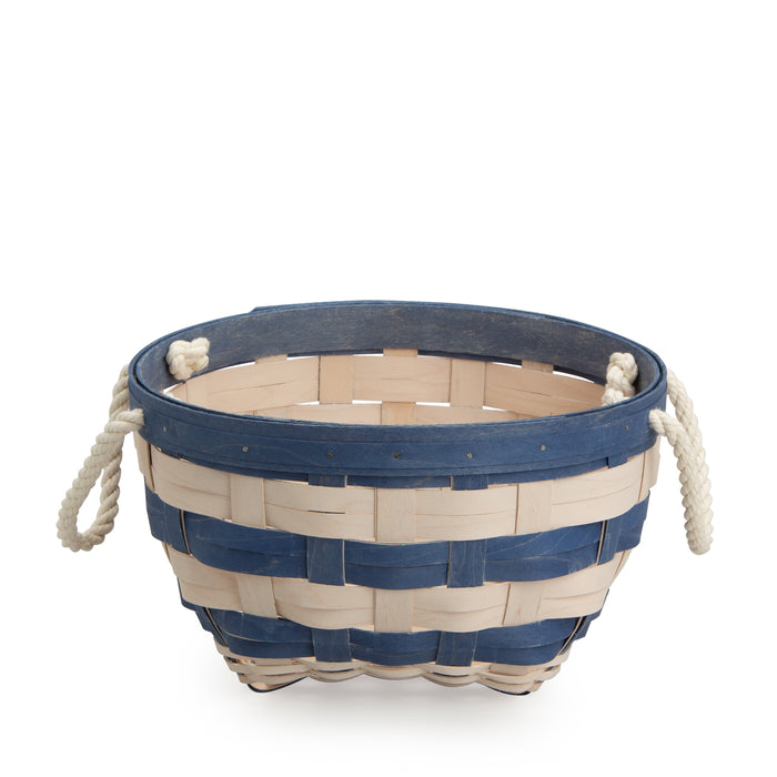 Medium Interstacking Rope Basket Regal Blue Stripe