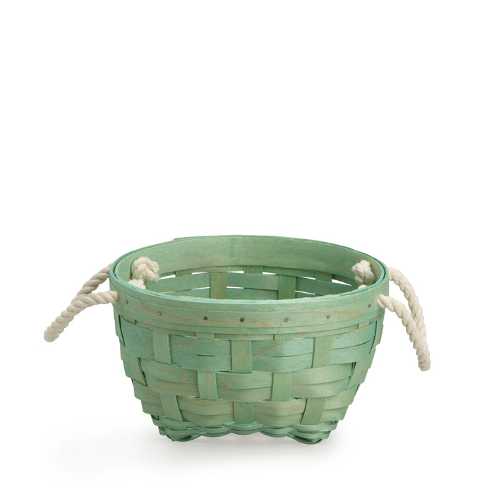 Small Interstacking Rope Basket Mint