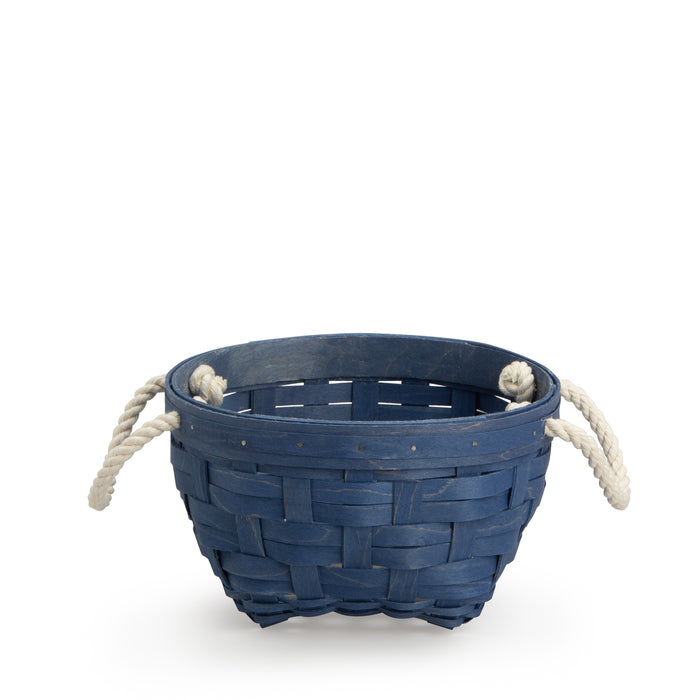 Small Interstacking Rope Basket Regal Blue