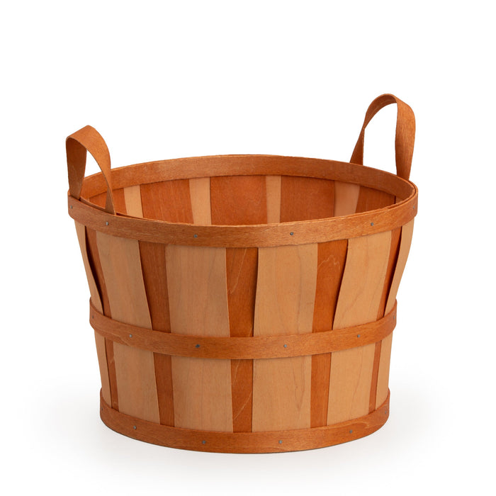 Fall Orange Two-Tone Bushel Basket Set with Protector